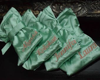 Monogrammed Silk Robes / Satin Robes /Bridesmaids Gift / Bride/ Maid of honor / Gift for her / 15 COLORS