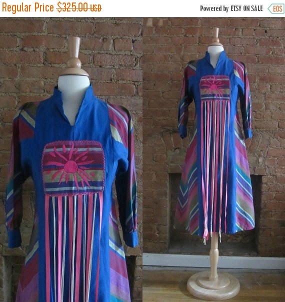 October Sale 1960s rare Mexican designer colorful chevron