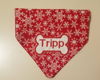 Christmas Winter Holiday Personalized Dog Bandana Dog Collar Accessory