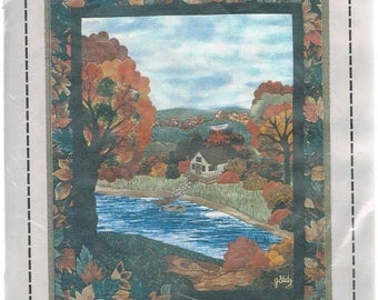 QUILT PATTERN - Autumn Forest Wallhanging Quilt Pattern - Fall Trees Wall Hanging Pattern - Landscape Quilt - Applique Quilt