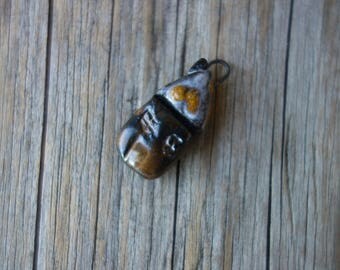 Tiny Ceramic pendant House.Ceramic handmade