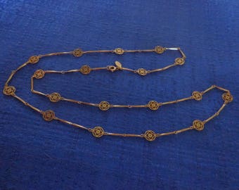 Vintage Avon Flowerlace Necklace,Avon 70"s Necklace, Avon Gold Necklace,Vintage Avon Jewelry,Avon Filigree Necklace