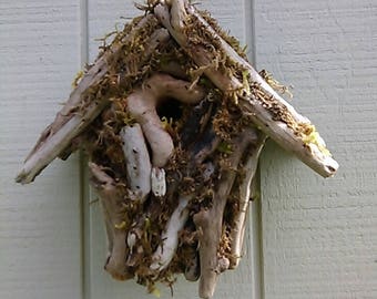 Garden Birdhouse Driftwood Yard Decor Wood Bird House
