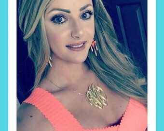 NEW COLORS!! 3" XXL Acrylic Empire Monogram Necklace - Extra Large Monogram Necklace for Graduation, Birthdays, Christmas - Holiday Gift