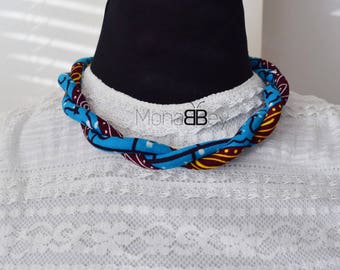 Ankara necklace, African necklace, Ankara fabric necklace, bijoux africains, bijoux wax, collier wax, african statement necklace