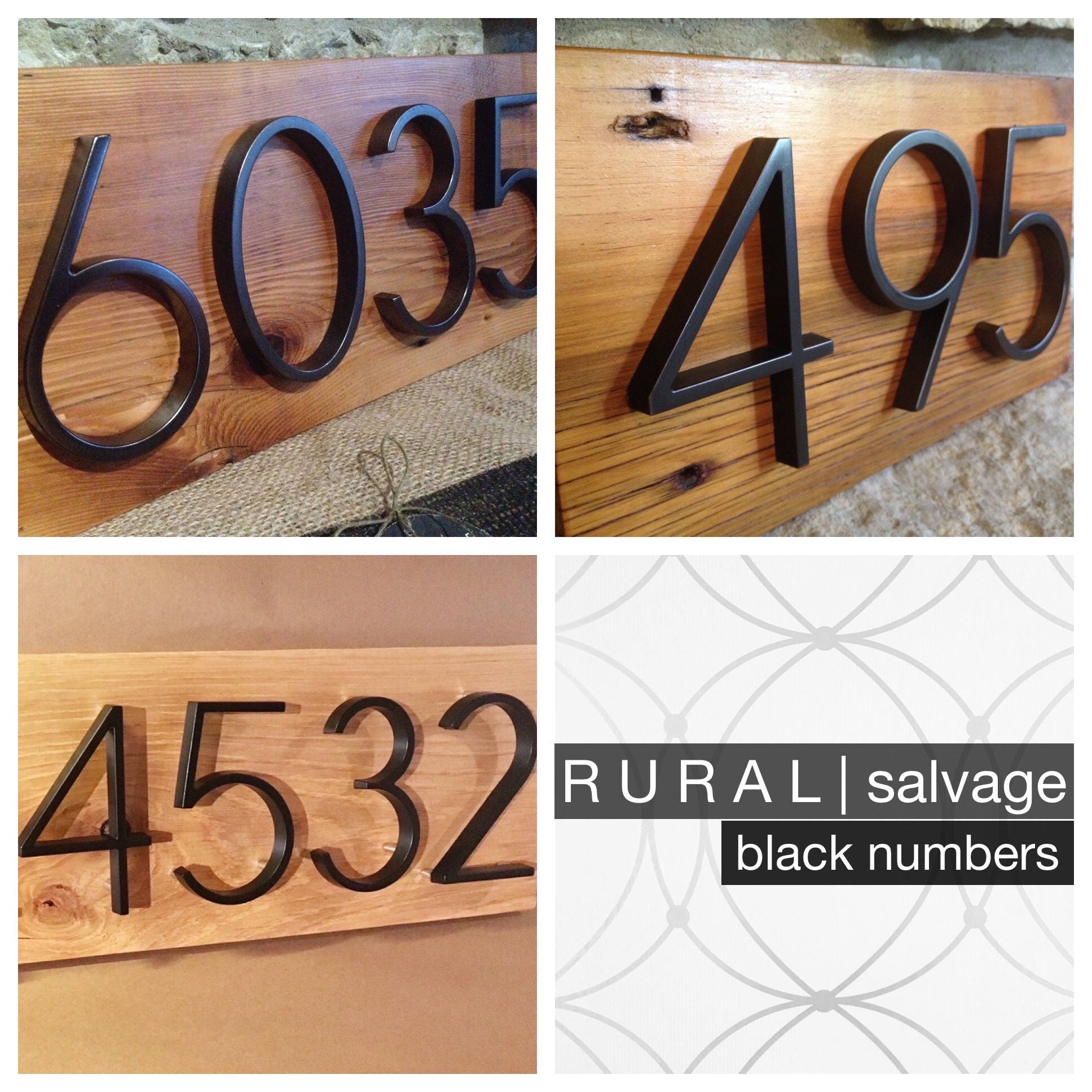 R U R A L salvage Modern Black House Numbers
