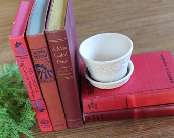 5 Vintage Red Books / Decorative Book Set / Rustic Decor/ Library Decor / Book Lovers Decor / Vintage Book Collection