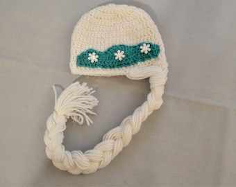 Crocheted Elsa hat, elsa hat, elsa photo prop, baby hat