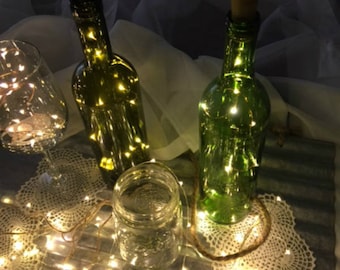 Light-Up HalloWine Stopper Party Decor! Wine cork lights. Also used as water bottle lights. 19-in & 10 Fairy Lights. Wine Bottle lights.