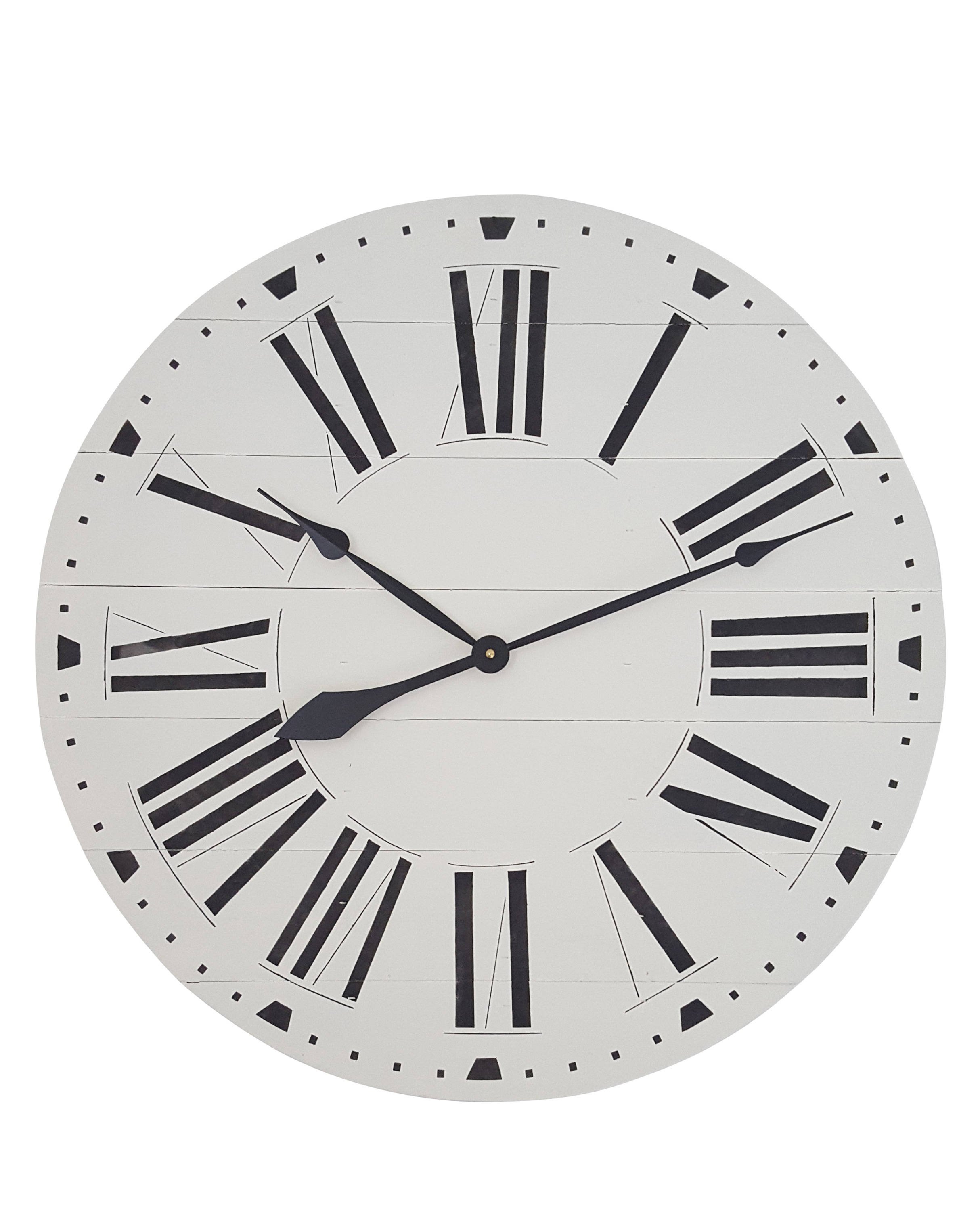 Antique White Wood Clock Wall Clock Farmhouse Clock