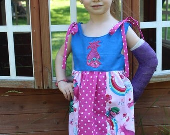 Girls Appliqued Poppy Troll Dress