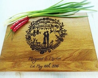 On Sale Personalized Cutting Board. Couple cutting board. Custom Lazer engraved. Wedding gift, Mother's Day gift, Father's Day gift, annive