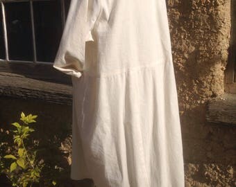 White dress Cotton dress Embroidery Handmade Summer dress
