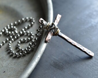 Rustic Cross Necklace - Christian Jewelry - Gift for Him - Cross Design by Korey Burns
