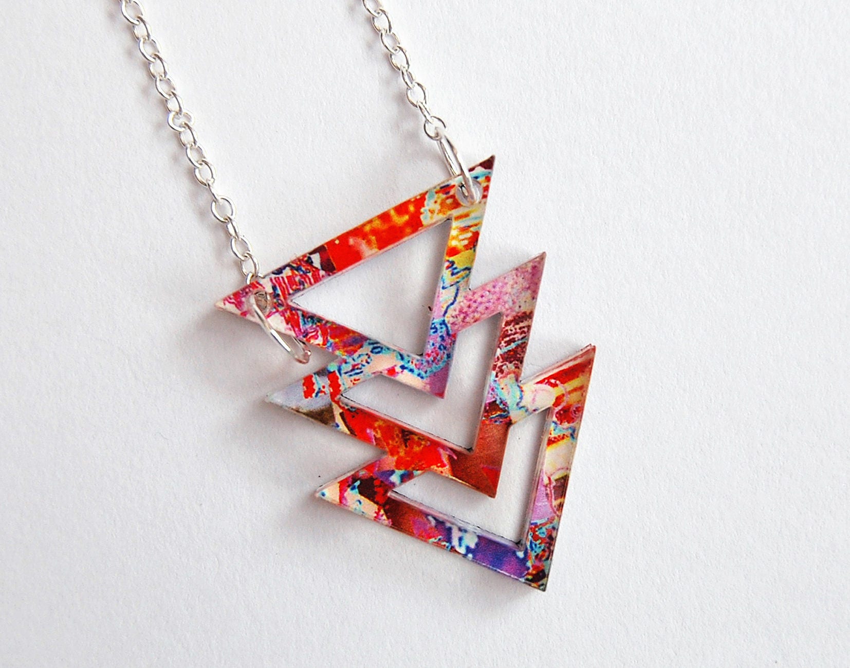 Geometric necklace Colourful Necklace Acrylic Necklace