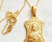 Necklace - Saint Thérèse 16x25mm - 18K Gold Vermeil + 18 inch Italian 18K Gold Vermeil Chain