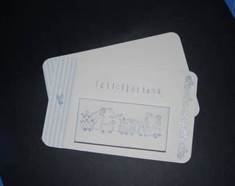 Congratulations baby card boy + envelope