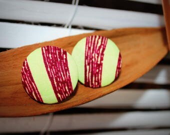 Earrings flea(chip) in African Wax fabric