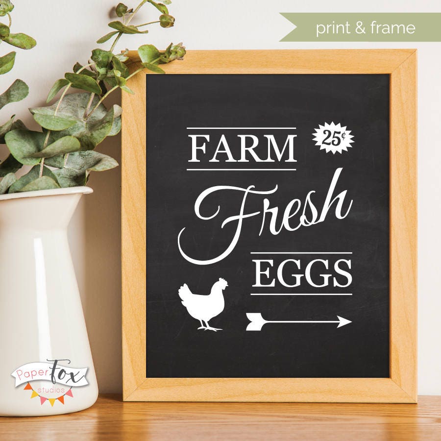 Farm Fresh Eggs Sign Farmhouse Decor Farmhouse Printables