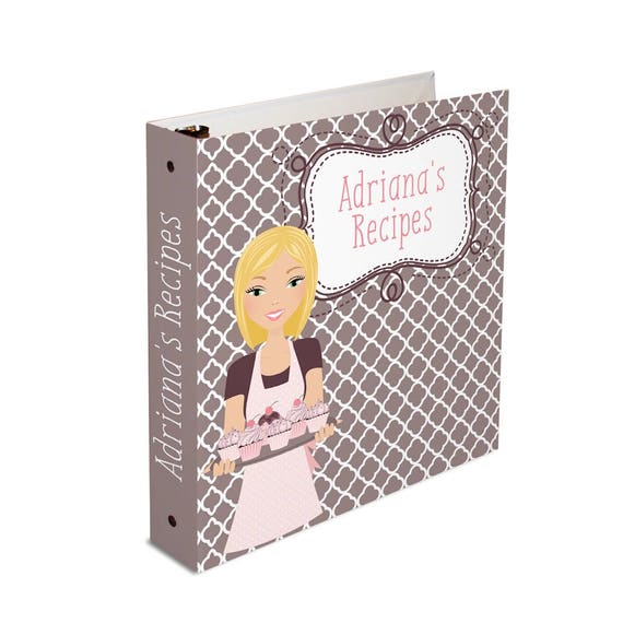 Personalized recipe binder bridal shower recipe book 3 ring