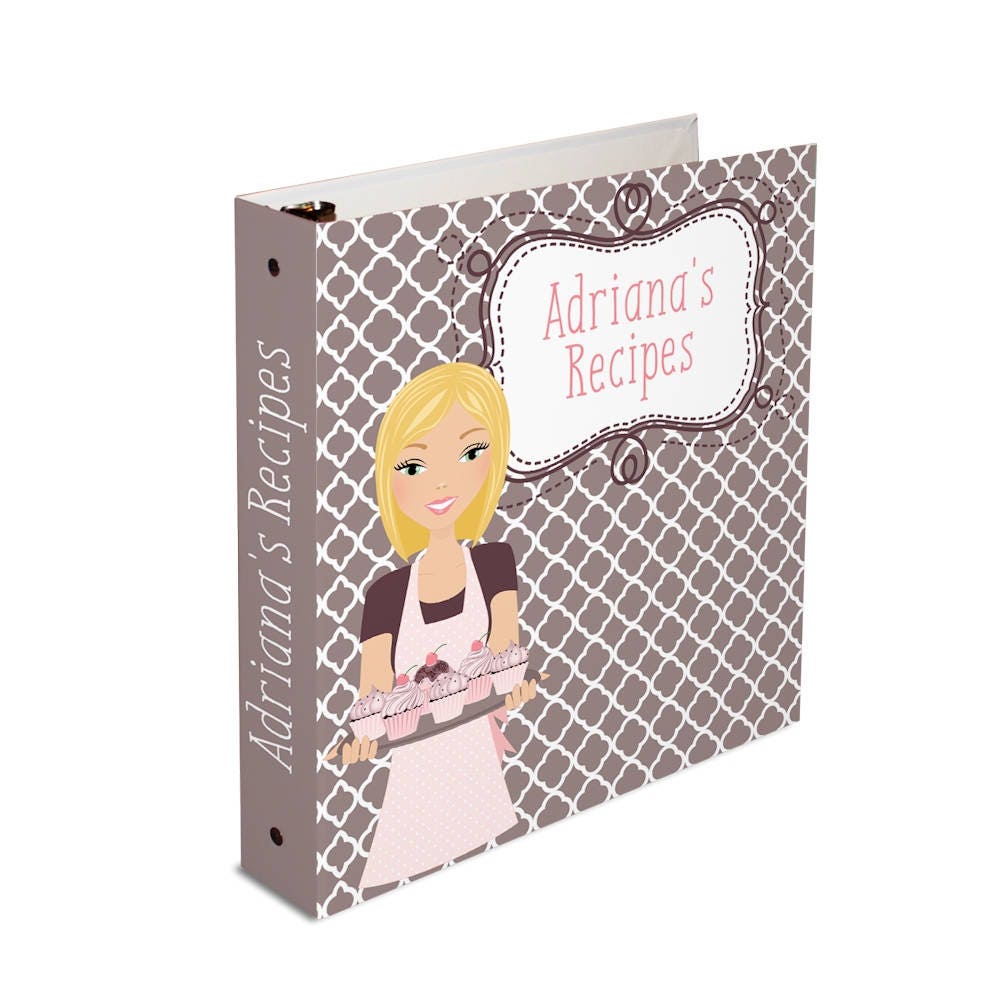 Personalized recipe binder bridal shower recipe book 3 ring