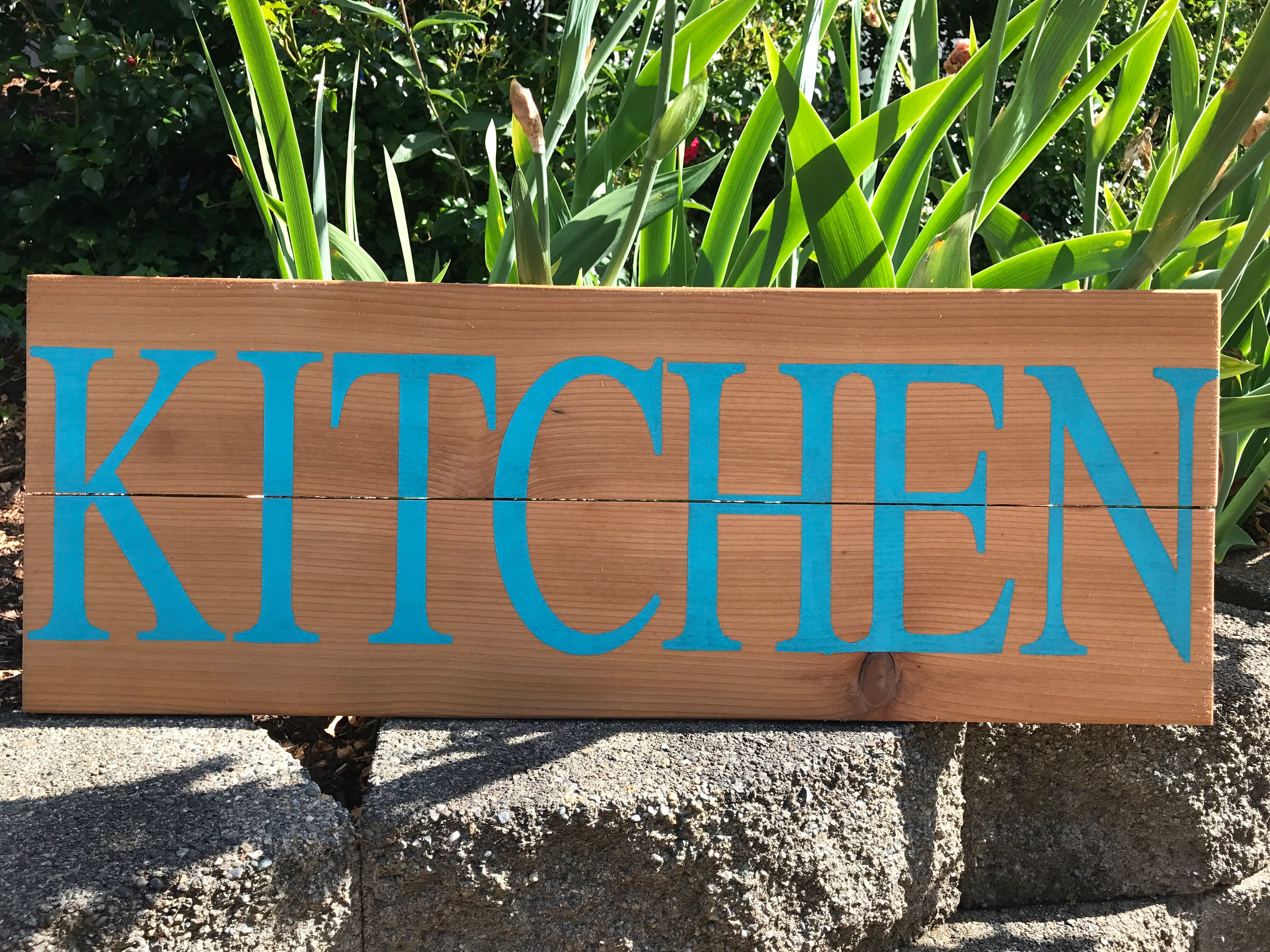 Rustic Kitchen Sign in Teal Kitchen Sign Rustic Kitchen