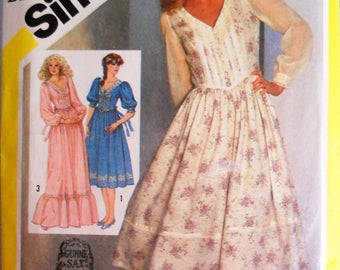 Simplicity 5490. Gunne Sax. Gunne Sax dress pattern. Vintage 1982 Gunne Sax dress pattern. Size 10.