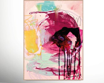 Large Abstract painting, Printable Abstract Art, Instant Download Art, Large Modern Art Prints, hand painted acrylic print, Jungle Style
