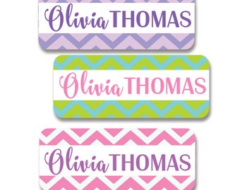 30 Waterproof Name Labels for Girls, Chevron, Tribal, Dishwasher Safe, Baby Bottle Labels, Daycare, Sippy Cup Labels