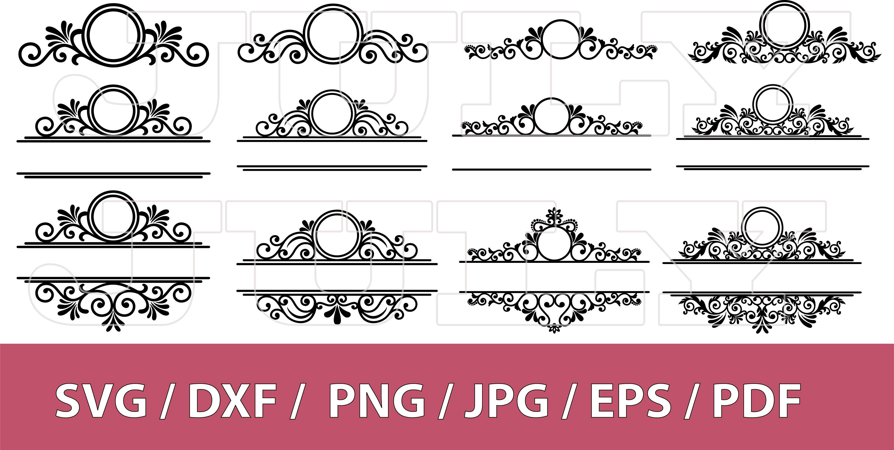 Download 70 % off, Mailbox Monogram Frame SVG, Flourish svg, Swirl svg, dxf, eps, png, jpg, pdf, Ornament ...