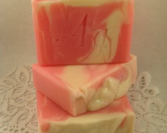 ISLAND ROSE Cold Process Soap made by Anderson Island Soap. Handmade soap, artisan soap, vegan soap, palm free soap.