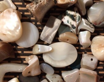 Destash Mother of Pearl Beads 40 Pieces