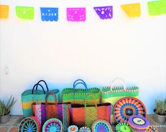 amor papel picado, mexican banner, rectangle bunting, mexican party decor MEDIUM