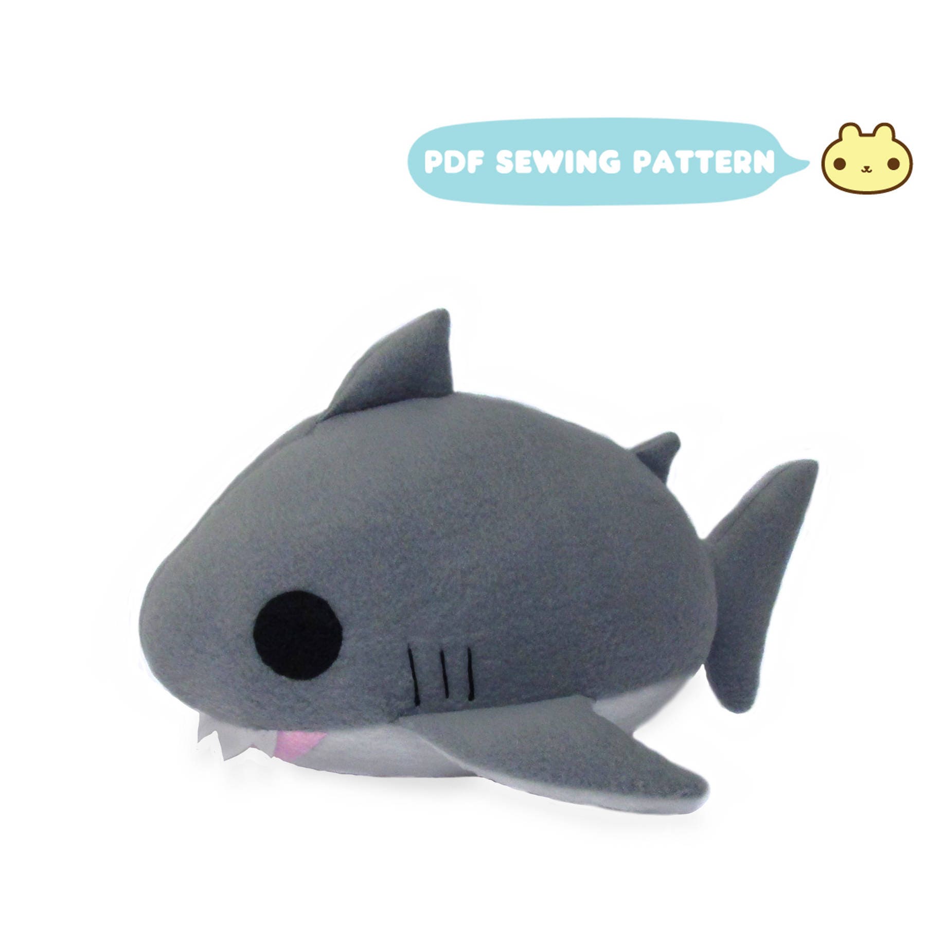 free stuffed shark sewing pattern