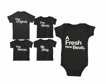 Son | Child | Dad | Original | Remix | Set | Clothing | Match | Mini Me | Shirts | Custom | Tops and Tees | For Gift | Birthday | Unisex