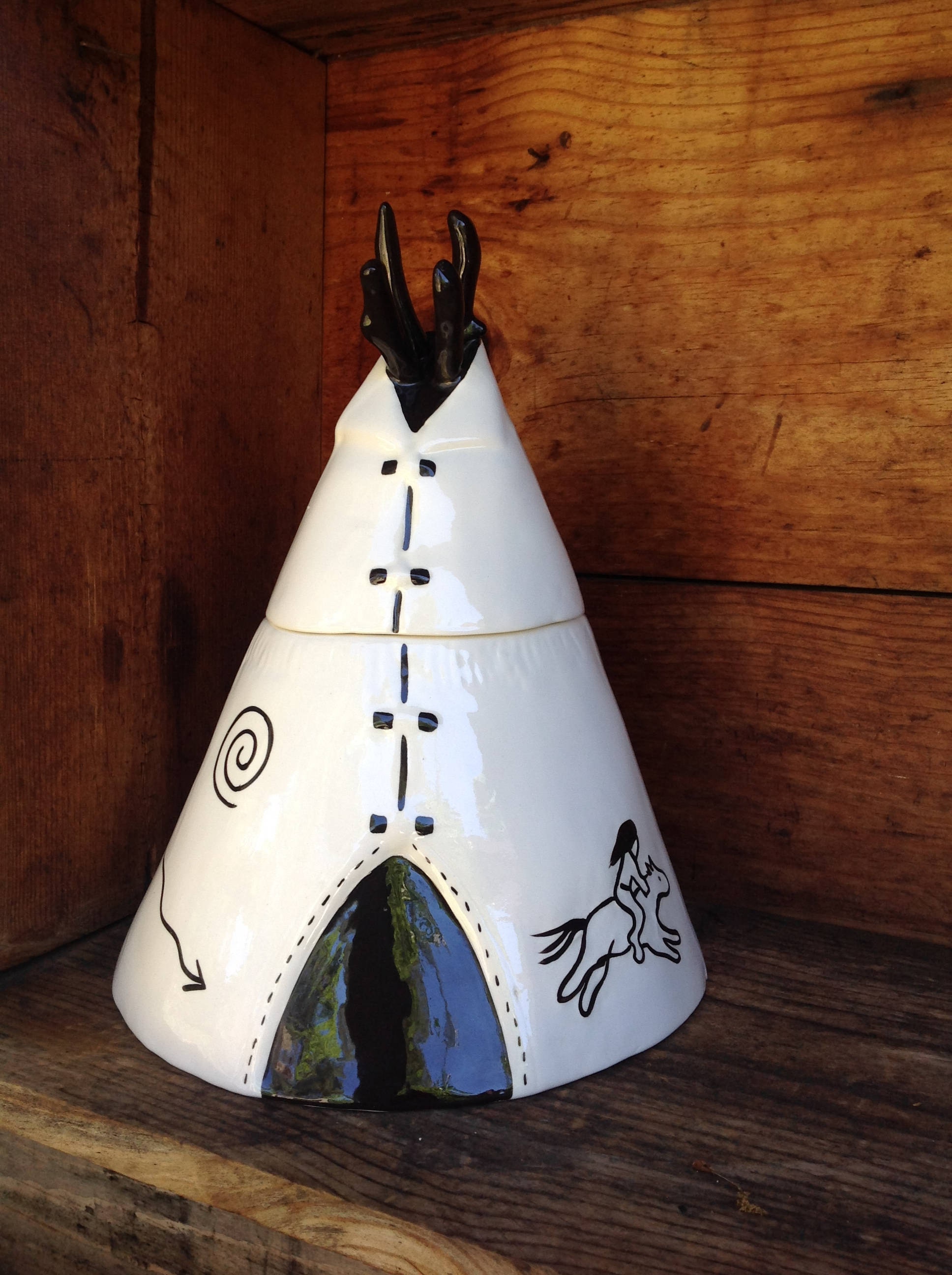 TeePee Cookie Jar Western Cookie Jar RARE Storyteller Arts