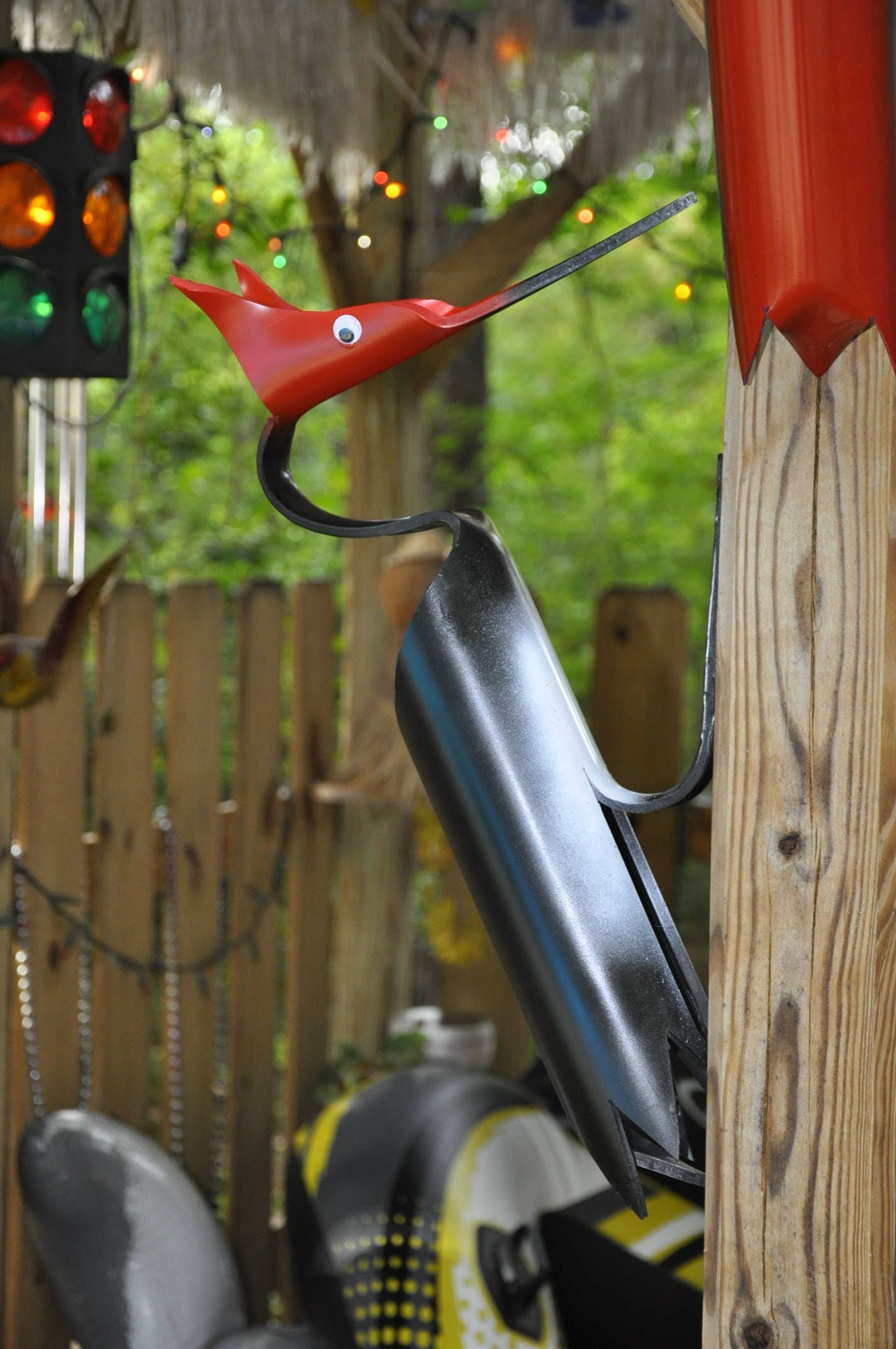 PVC Red Headed Woodpecker Yard Art