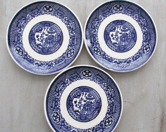 Small Plates, Vintage Plates, Plates, Ceramic Plates, Plates Ceramic, SCIO, SCIO Pottery, Blue Plates, Blue Willow, Blue Willow China