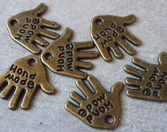 Hands "Hand Made" hands, tassels, Sequins, Metal pendants, 12 mm