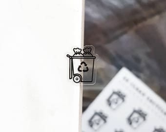 42 Clear Recycle Stickers, Recycle Planner Stickers, Garbage Stickers, ECLP Stickers, Day Designer Stickers, Bullet Planner Stickers