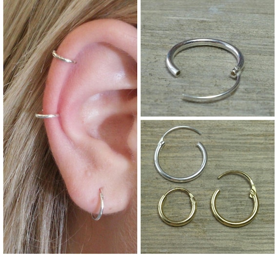 Cartilage hoop Small hoop earrings Gold hoop earrings