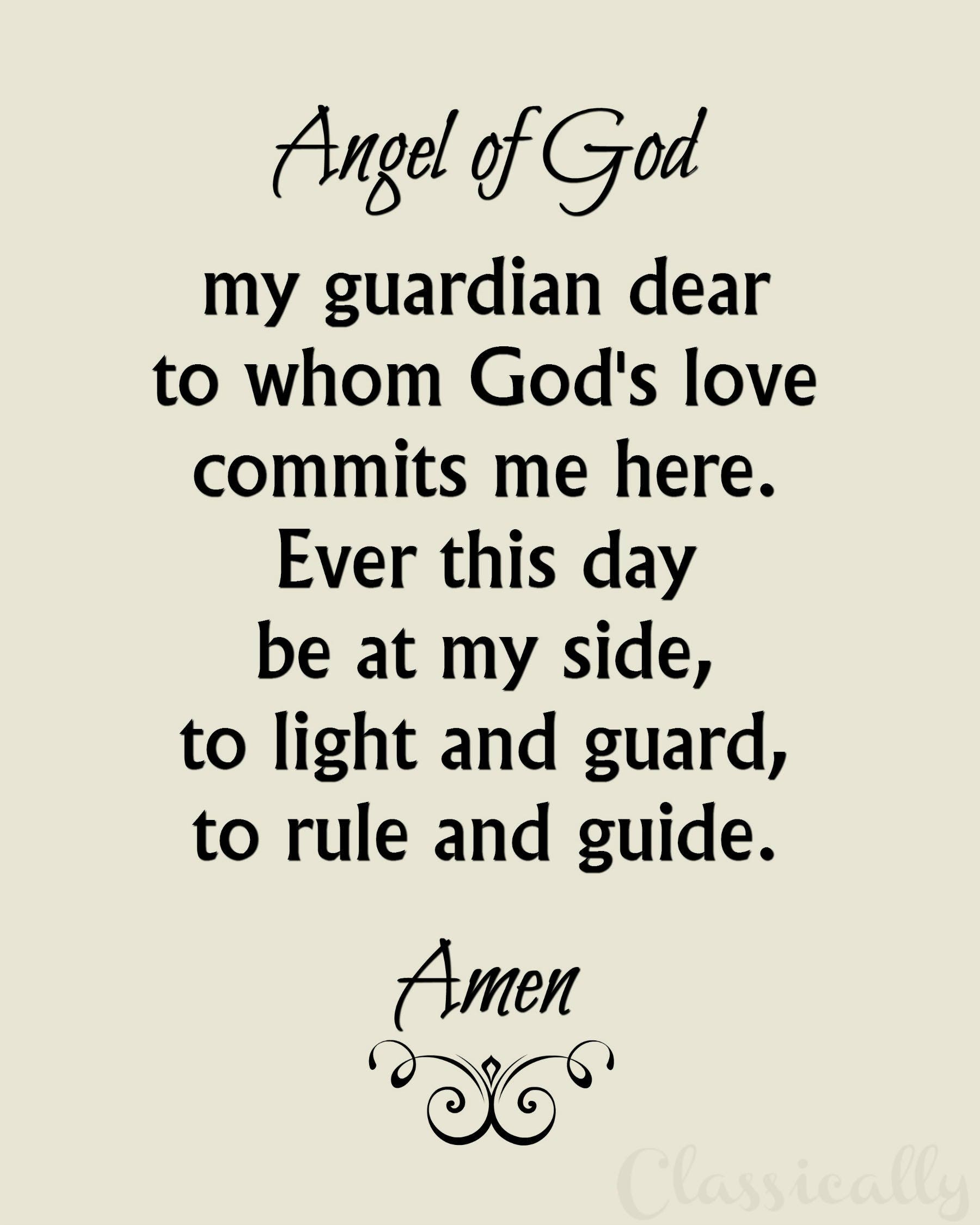 Guardian Angel Prayer Catholic Printable - Printable Word Searches