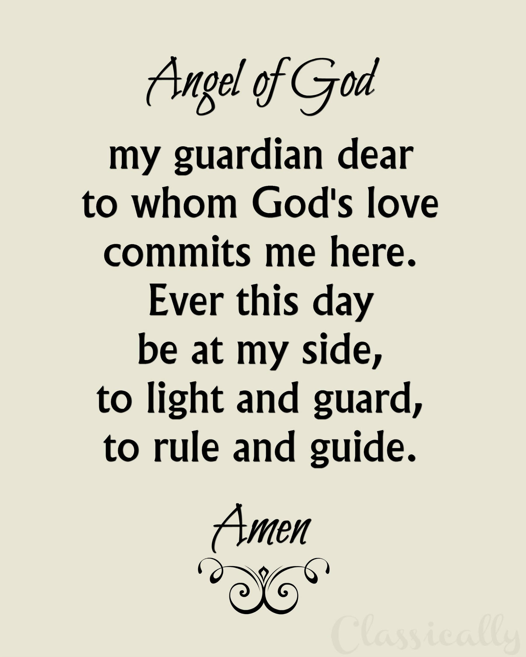 Guardian Angel Prayer Printable Christian Religion Print