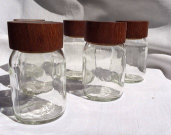 Storage Jar Wooden/Cork top 100ml (set of 6)