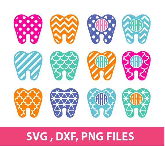 Download Items similar to Tooth SVG, Tooth Monogram Svg, DXF, PNG ...