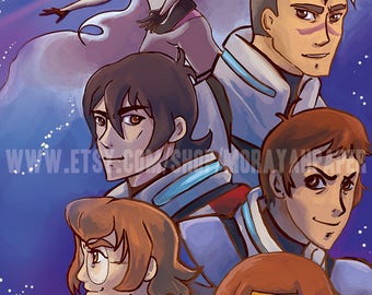 Voltron Legendary Defender Poster, Voltron Legendary Defender Fanart, Takashi Shirogane, Shiro, Keith, Lance, Pidge, Hunk, Princess Allura