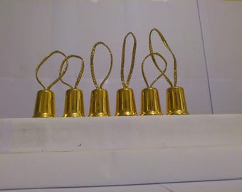 Set of 6 Gold Thimble Christmas Tree Decorations