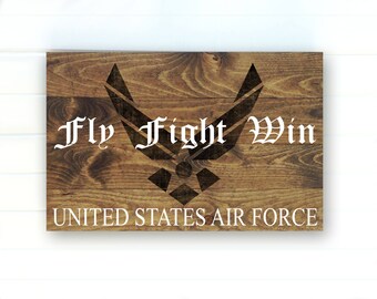 US Air Force Rustic Painted Wood Sign - US Air Force - US Air Force Gift - Gift for Soldier - United States Air Force Decor - Wall Decor