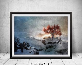 Game Of Thrones Print, Game Of Thrones Painting, Game Of Thrones Poster, Weirwood Print, Game Of Thrones Wall Art Decor, Game Of Thrones Art