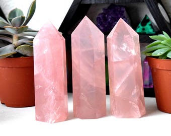 Rose Quartz Point, LARGE Rose Quartz Crystal Point, Healing Crystals and Stones, Pink Crystal, Rose Quartz Generator, Heart Chakra Healing